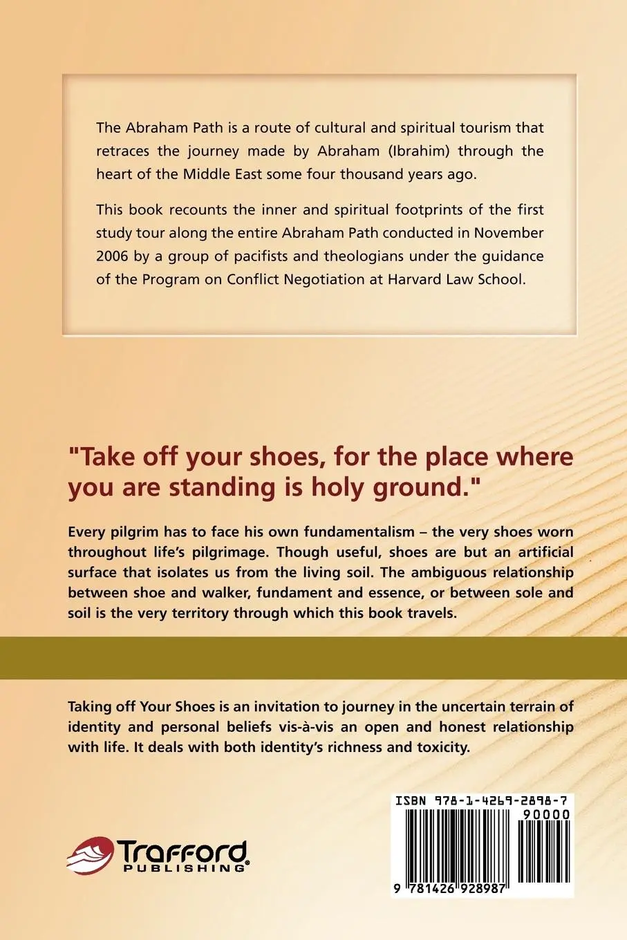Rückseite: 9781426928987 | Taking Off Your Shoes | The Abraham Path, a Path to the Other | Buch