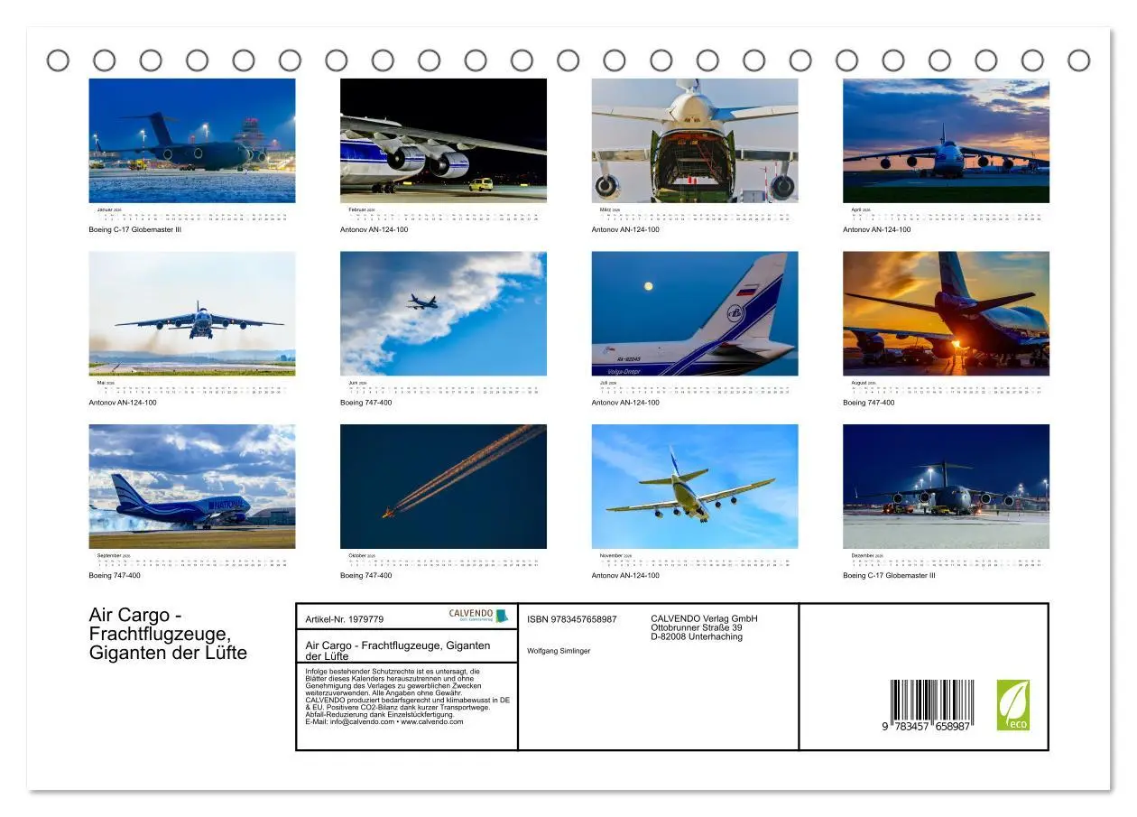 Bild: 9783457658987 | Air Cargo - Frachtflugzeuge, Giganten der Lüfte (Tischkalender 2026...