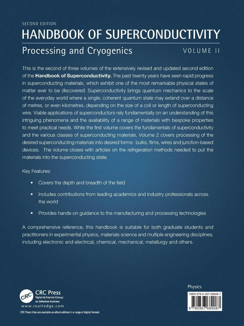 Rückseite: 9780367689087 | Handbook of Superconductivity | Processing and Cryogenics, Volume Two
