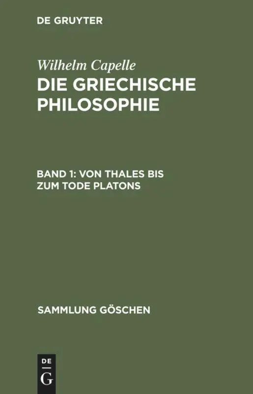 Cover: 9783110019087 | Von Thales bis zum Tode Platons | Johannes Müller | Buch | 301 S.