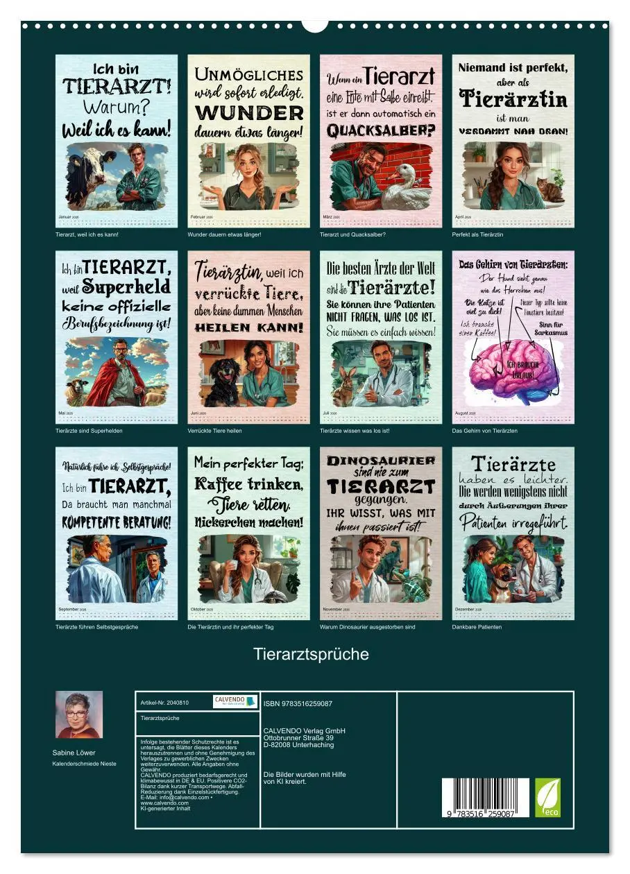 Bild: 9783516259087 | Tierarztsprüche (hochwertiger Premium Wandkalender 2026 DIN A2...