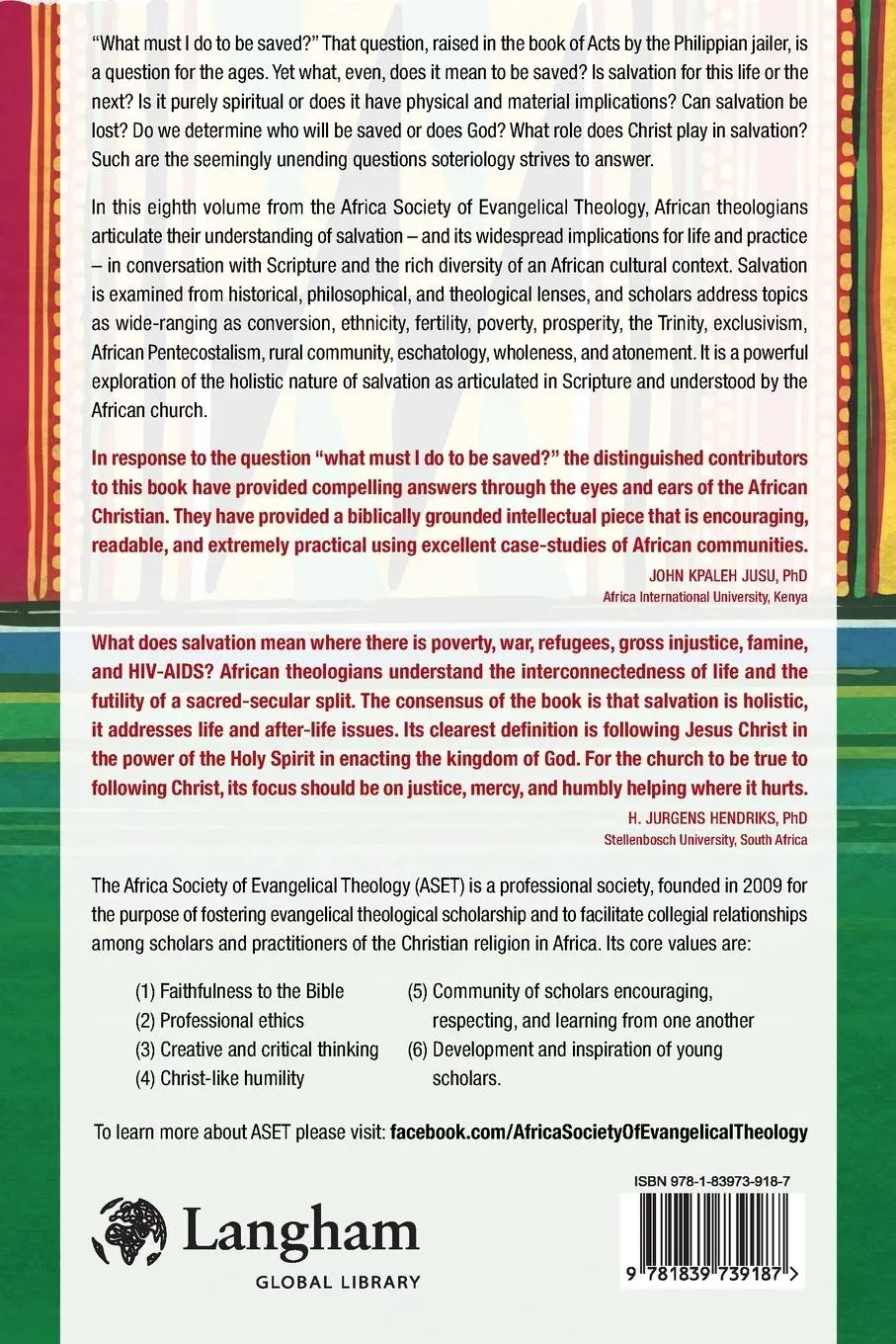 Rückseite: 9781839739187 | Salvation in African Christianity | Rodney L. Reed (u. a.) | Buch