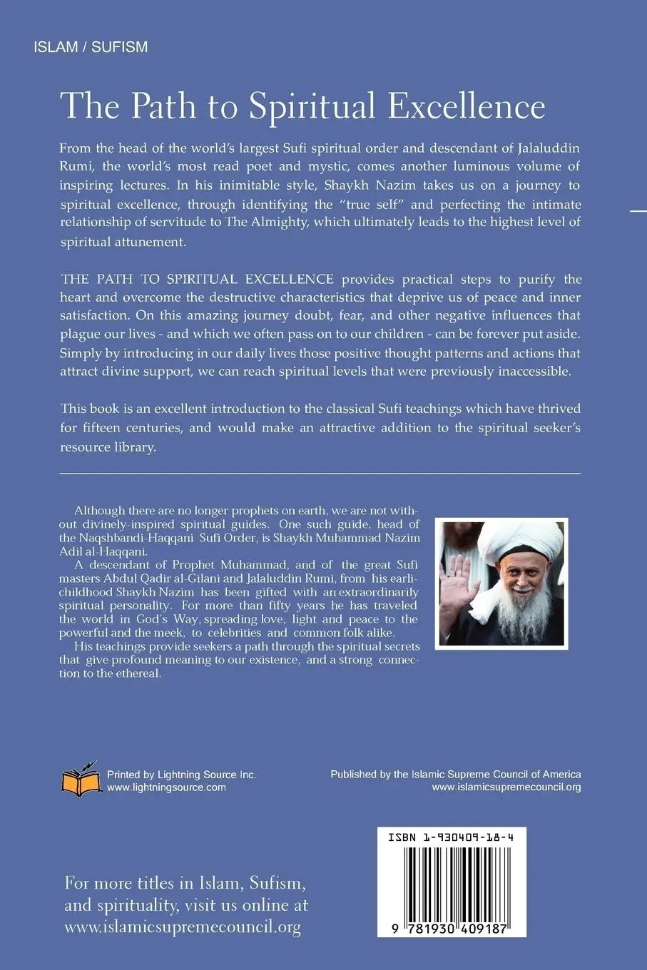 Rückseite: 9781930409187 | The Path to Spiritual Excellence | Shaykh Adil Al-Haqqani | Buch
