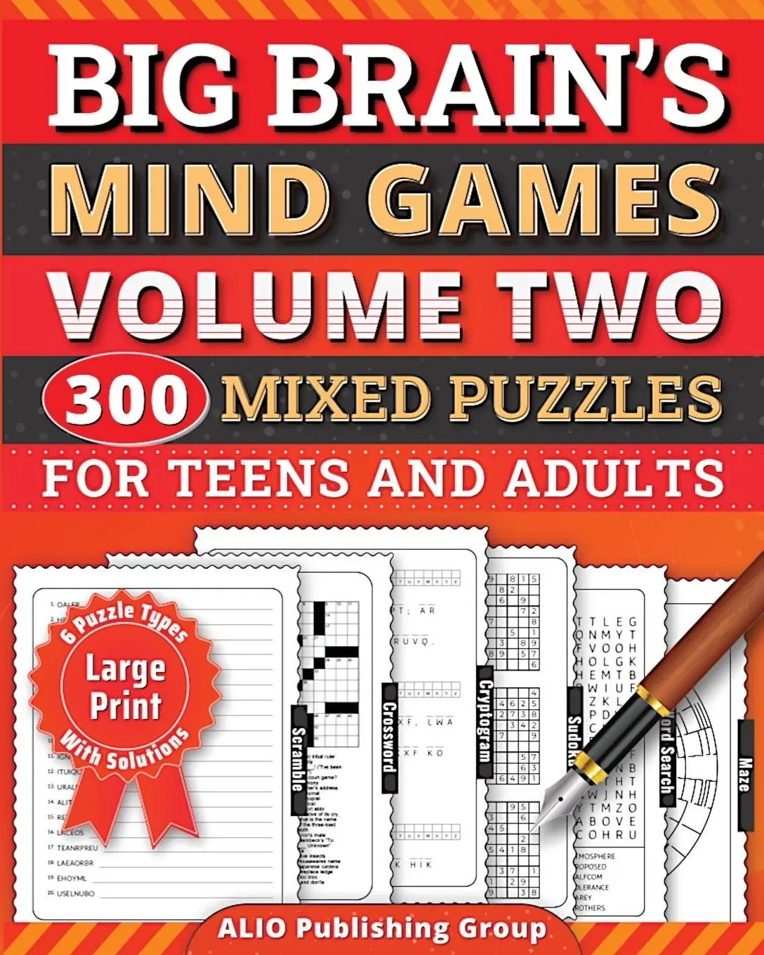 Cover: 9781961959187 | Big Brain's Mind Games Volume Two 300 Mixed Puzzles for Teens and...