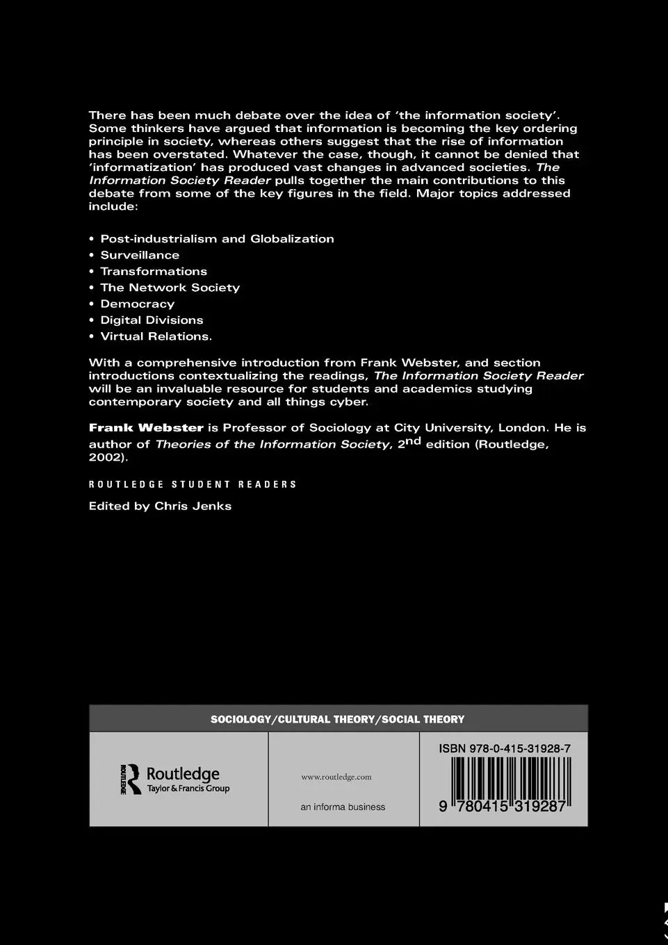 Rückseite: 9780415319287 | The Information Society Reader | With Raimo Blom (u. a.) | Taschenbuch