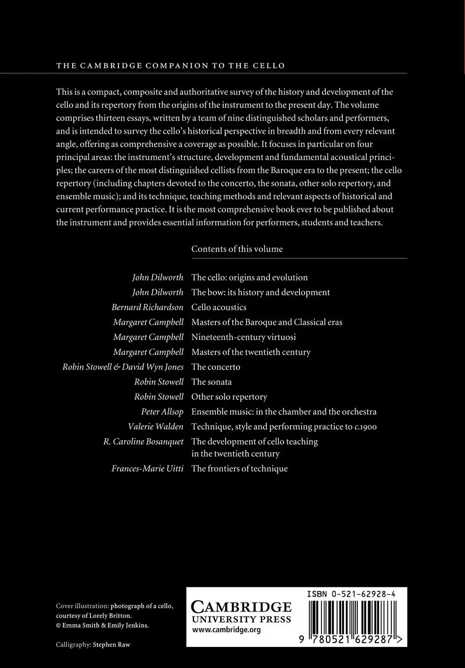 Rückseite: 9780521629287 | The Cambridge Companion to the Cello | Robin Stowell (u. a.) | Buch