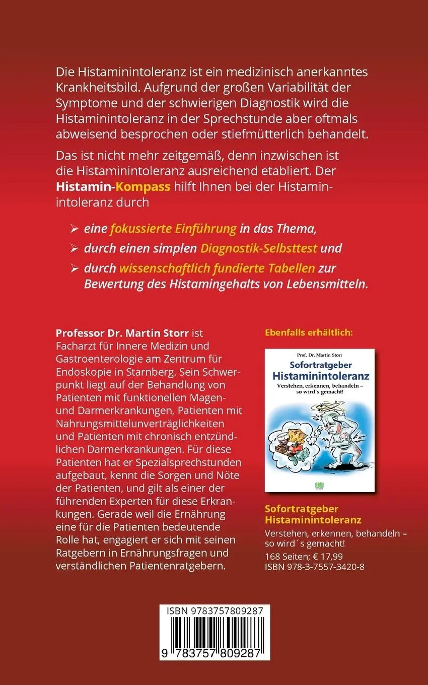 Rückseite: 9783757809287 | Histamin-Kompass | Martin Storr | Taschenbuch | 52 S. | Deutsch | 2023
