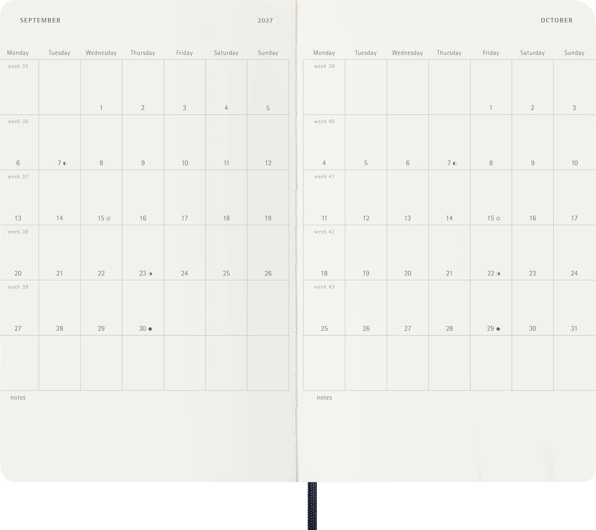 Bild: 8056999279387 | Moleskine 12 Monate Tageskalender 2027, Large/A5, 1 Tag = 1 Seite,...