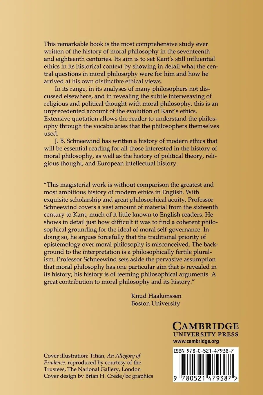 Rückseite: 9780521479387 | The Invention of Autonomy | A History of Modern Moral Philosophy