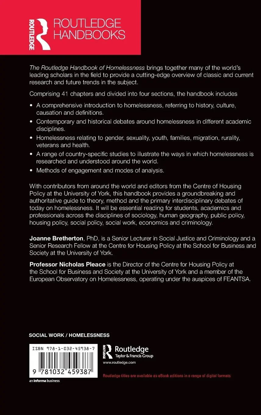 Rückseite: 9781032459387 | The Routledge Handbook of Homelessness | Joanne Bretherton (u. a.)