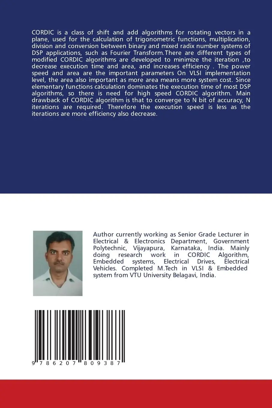 Rückseite: 9786207809387 | Implementation of fast CORDIC algorithm for Embedded applications