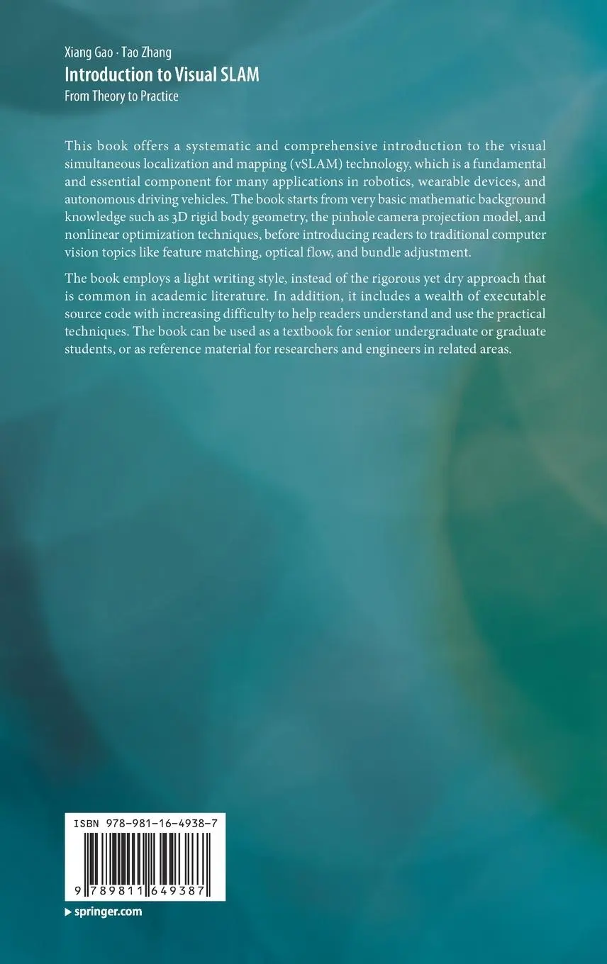 Rückseite: 9789811649387 | Introduction to Visual SLAM | From Theory to Practice | Zhang (u. a.)