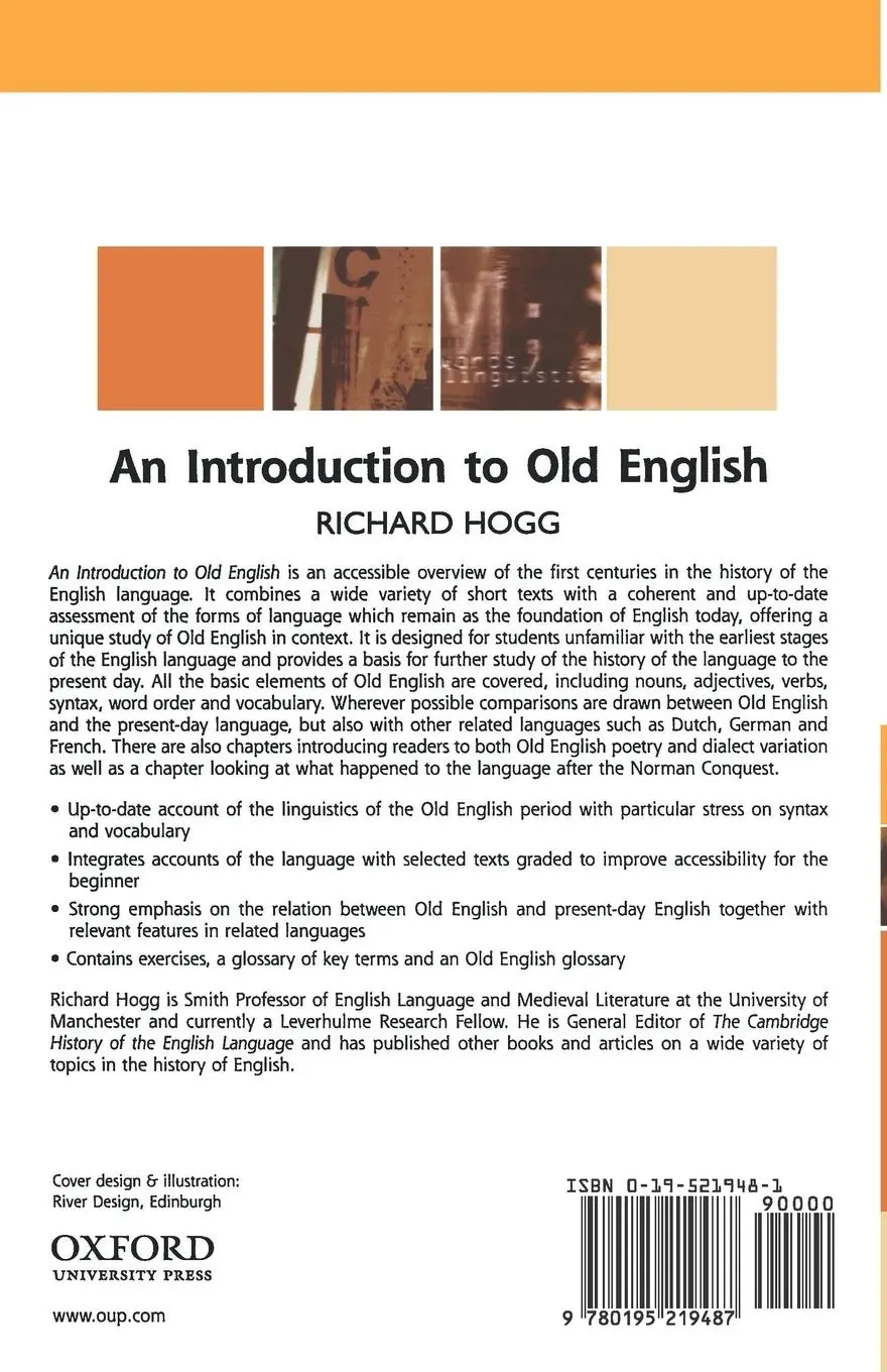 Rückseite: 9780195219487 | An Introduction to Old English | Arvind Sharma (u. a.) | Taschenbuch