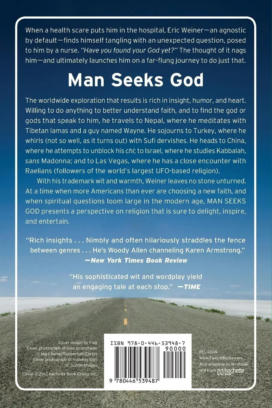 Rückseite: 9780446539487 | Man Seeks God | My Flirtations with the Divine | Eric Weiner | Buch