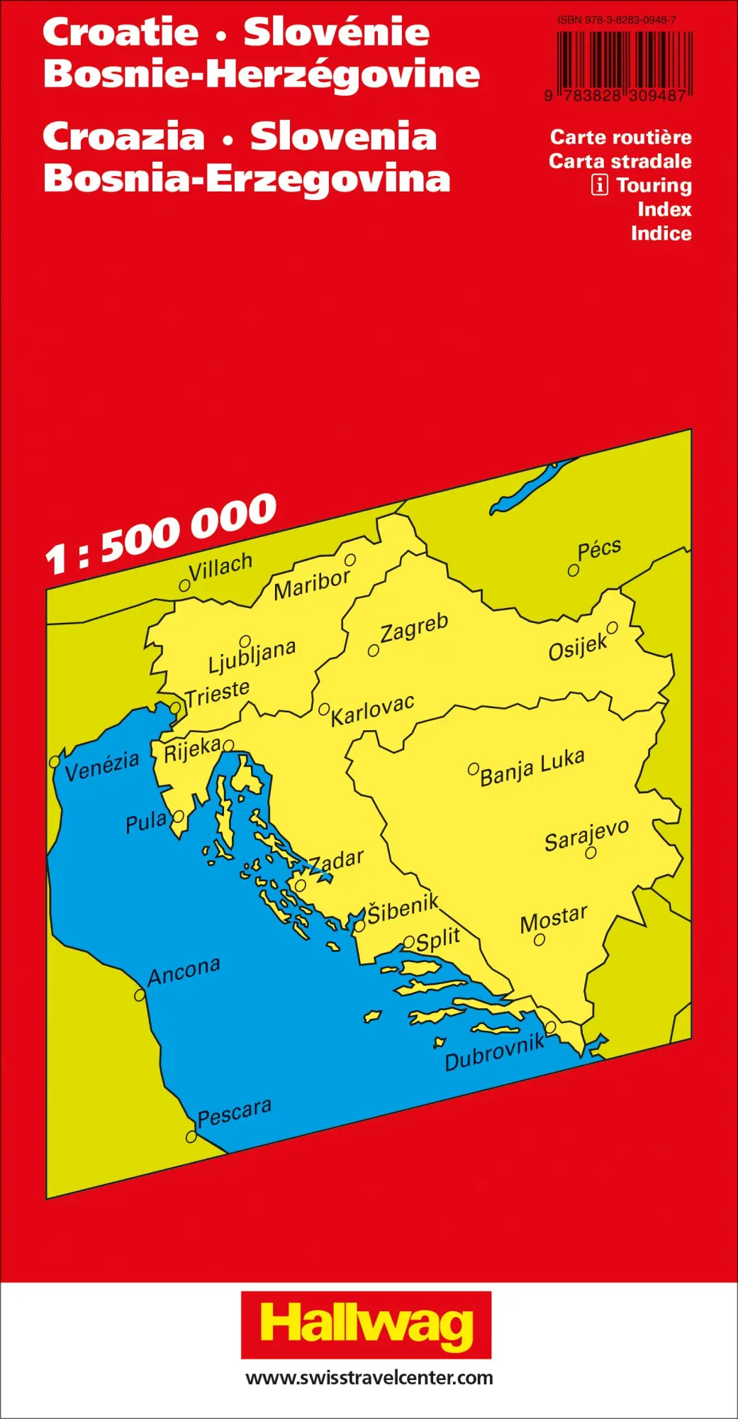 Rückseite: 9783828309487 | Kroatien, Slowenien, Bosnien-Herzegowina Strassenkarte 1:500 000 | AG