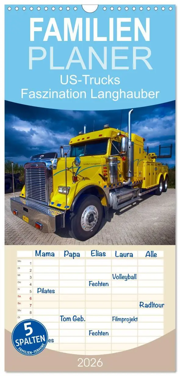 Cover: 9783516519587 | Familienplaner 2026 - US-Trucks. Faszination Langhauber mit 5...