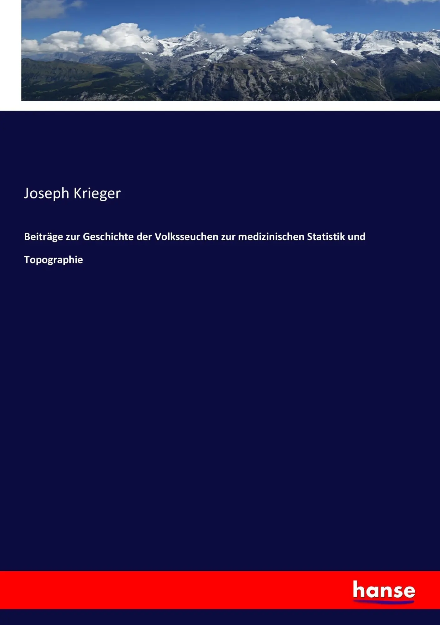 Cover: 9783743609587 | Beiträge zur Geschichte der Volksseuchen zur medizinischen...