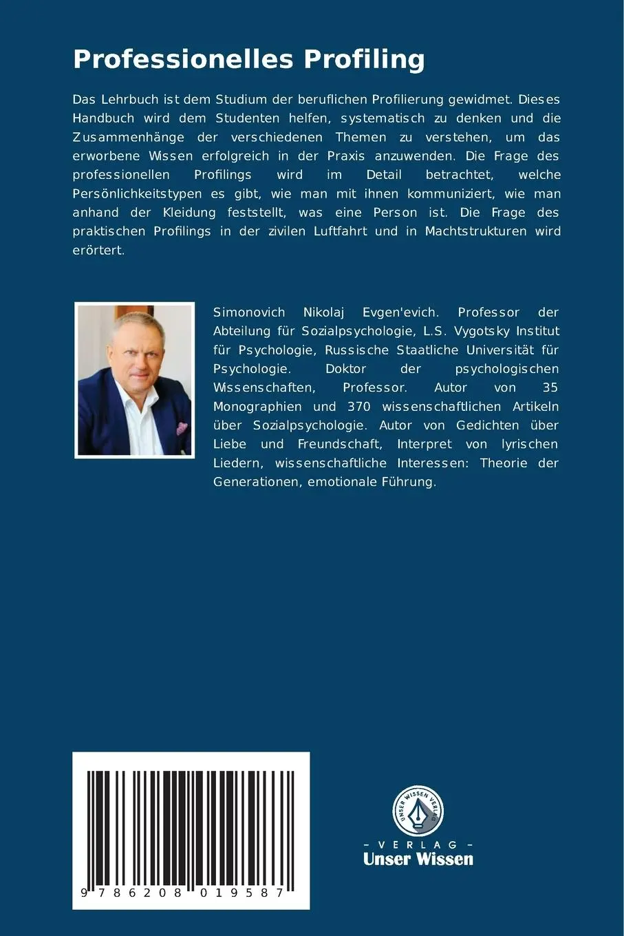Rückseite: 9786208019587 | Professionelles Profiling | Ein Buch fürs Leben | Nikolaj Simonovich