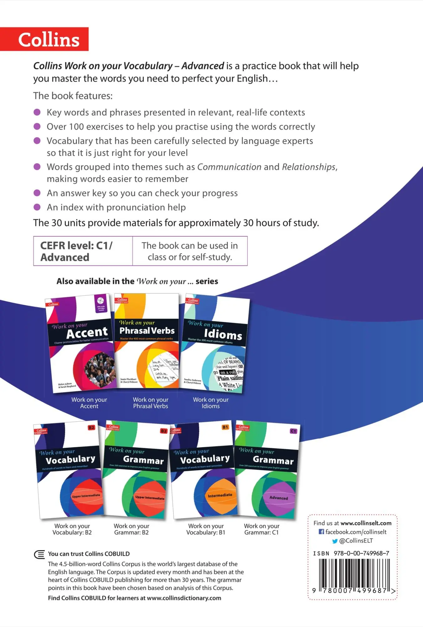 Rückseite: 9780007499687 | Work on Your Vocabulary - C1 | Taschenbuch | Kartoniert / Broschiert