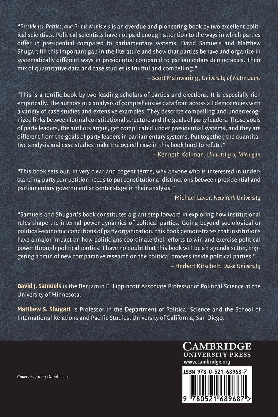 Rückseite: 9780521689687 | Presidents, Parties, and Prime Ministers | David Samuels (u. a.)