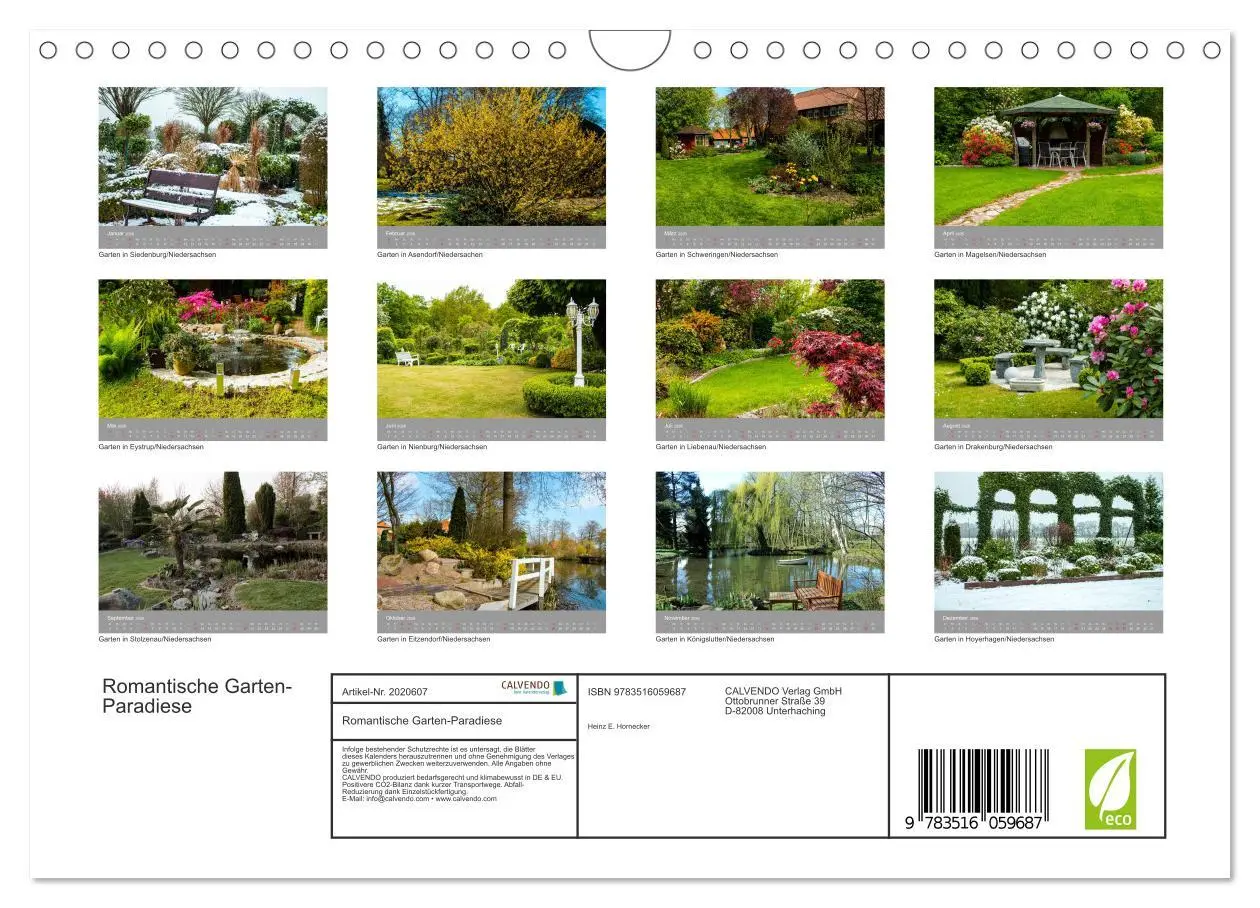 Bild: 9783516059687 | Romantische Garten-Paradiese (Wandkalender 2026 DIN A4 quer),...