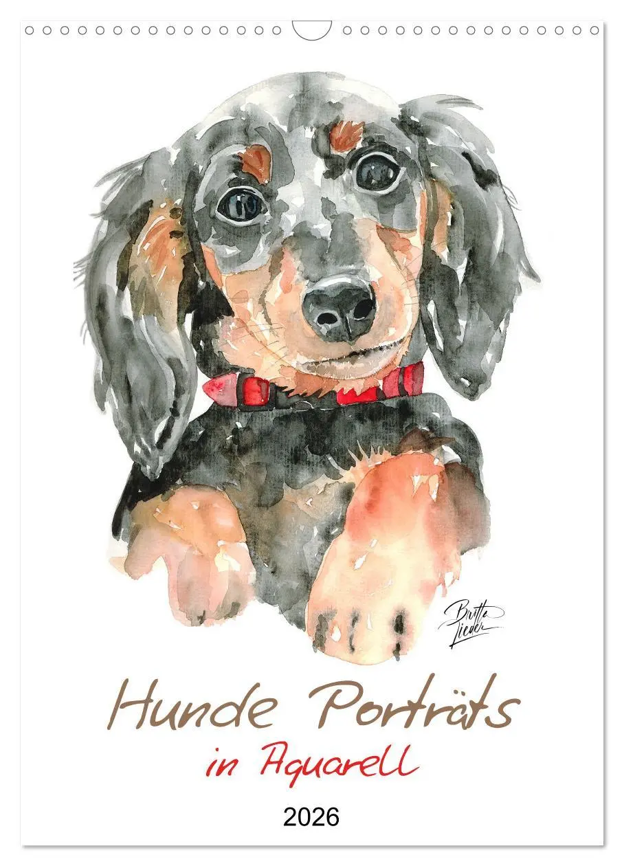 Cover: 9783516299687 | Hunde Porträts in Aquarell (Wandkalender 2026 DIN A3 hoch),...