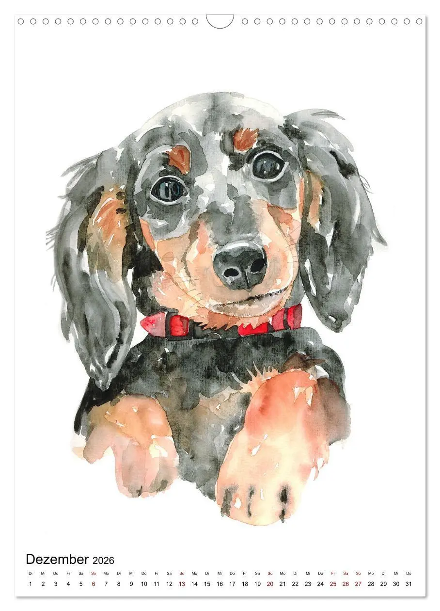 Bild: 9783516299687 | Hunde Porträts in Aquarell (Wandkalender 2026 DIN A3 hoch),...