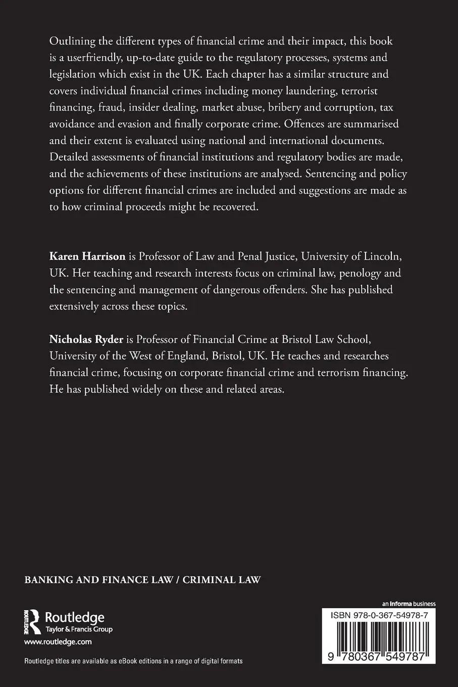 Rückseite: 9780367549787 | The Law Relating to Financial Crime in the United Kingdom | Buch