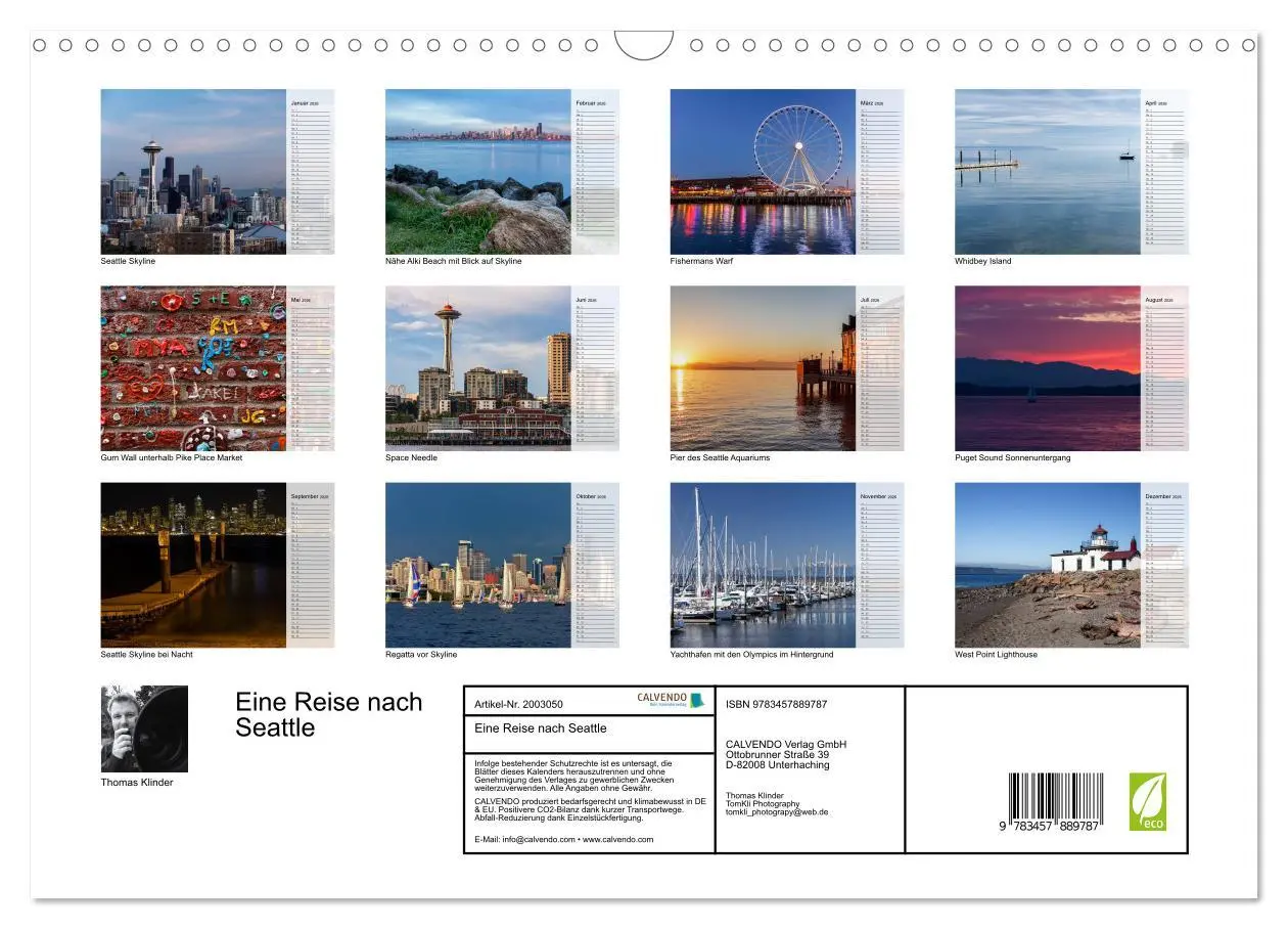 Bild: 9783457889787 | Eine Reise nach Seattle (Wandkalender 2026 DIN A3 quer), CALVENDO...