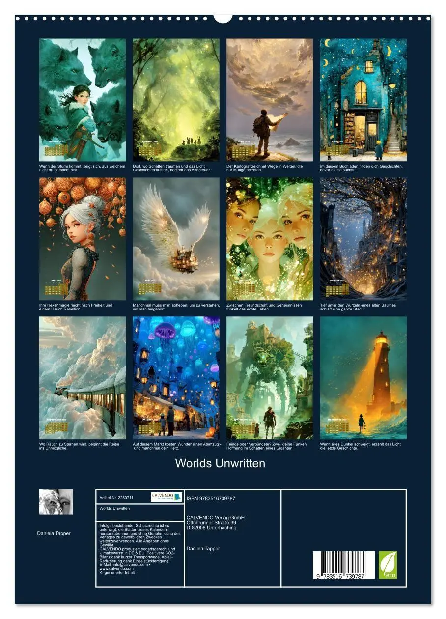 Bild: 9783516739787 | Worlds Unwritten (hochwertiger Premium Wandkalender 2026 DIN A2...