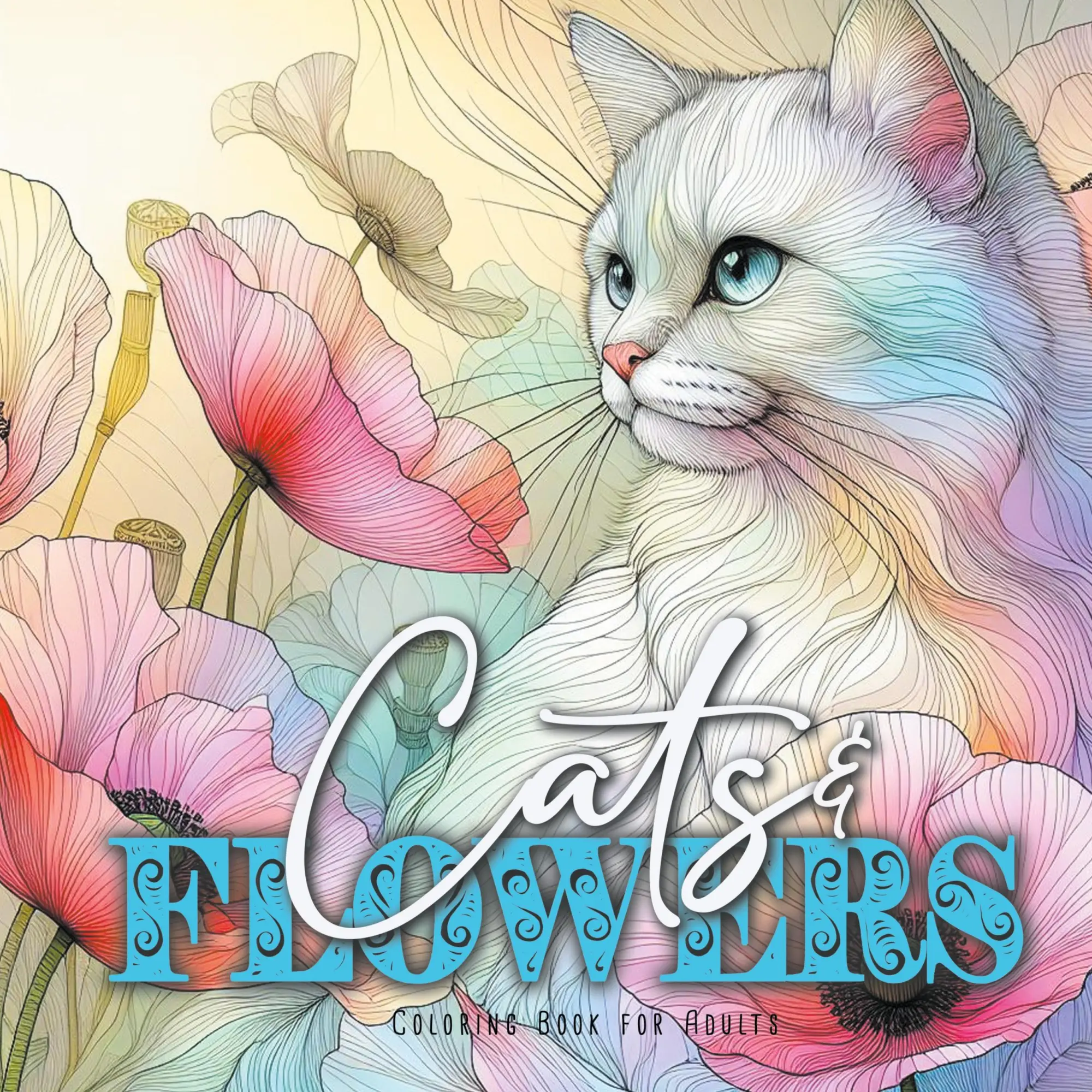 Cover: 9783758469787 | Cats and Flowers Coloring Book for Adults | Monsoon Publishing | Buch