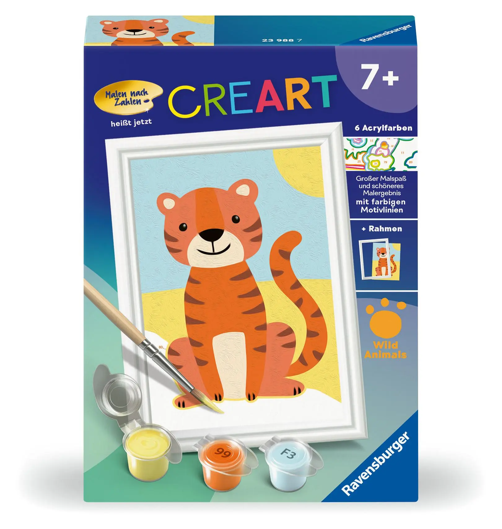 Cover: 4005556239887 | CreArt, Malen nach Zahlen Kinder - Kleiner Tiger | Spiel | Deutsch