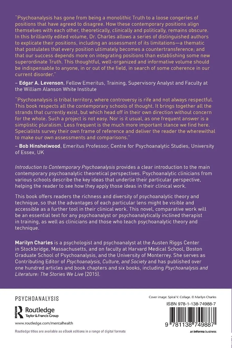 Rückseite: 9781138749887 | Introduction to Contemporary Psychoanalysis | Marilyn Charles | Buch