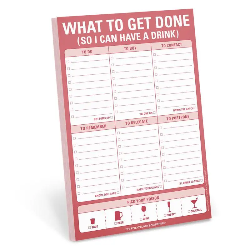 Cover: 9781601069887 | Classic Pad 'What To Get Done (So I Can Have a Drink)' | Knock Knock