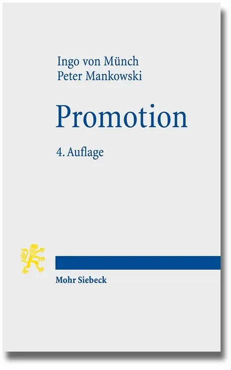 Cover: 9783161529887 | Promotion | Ingo von Münch (u. a.) | Taschenbuch | 295 S. | Deutsch