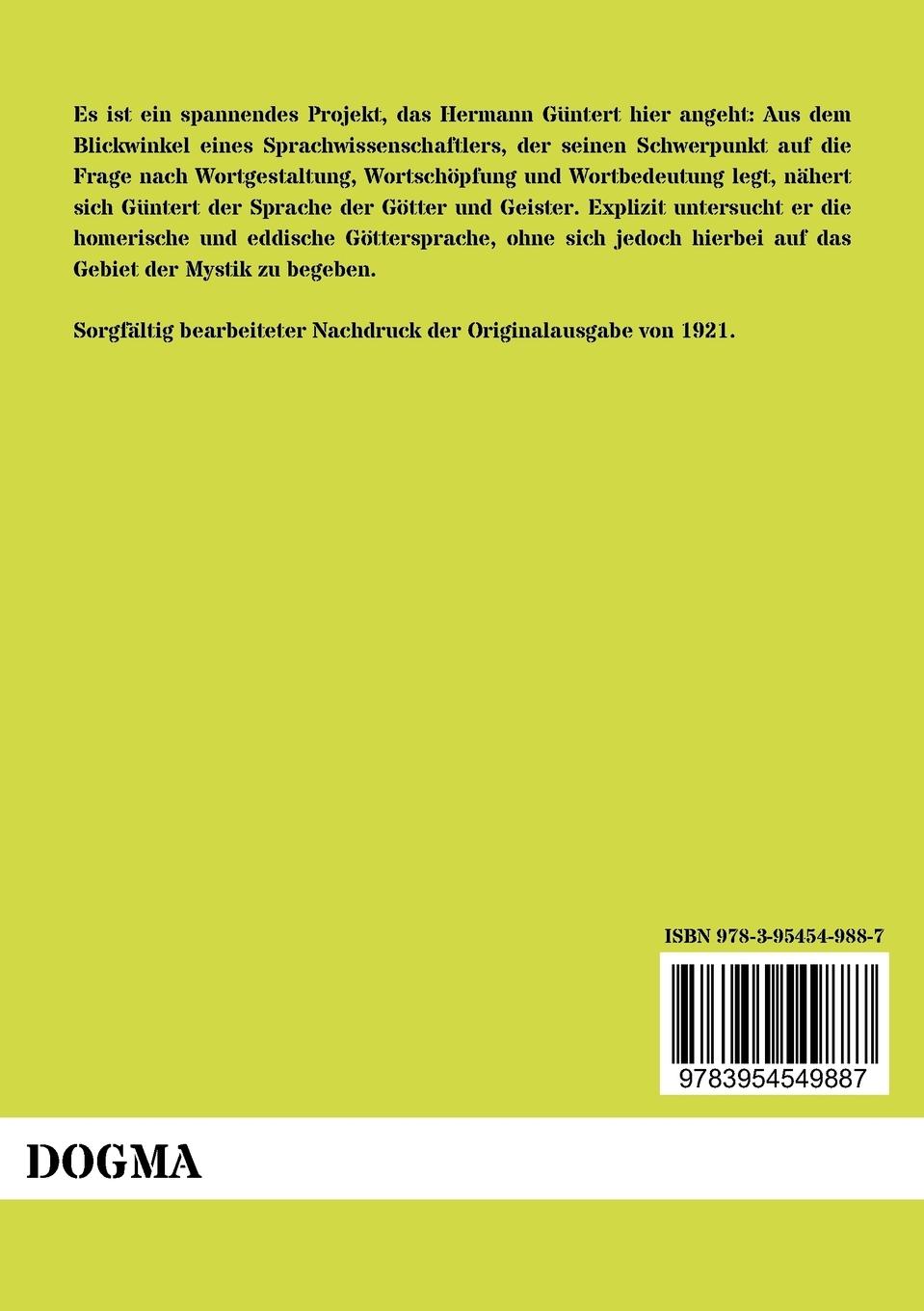 Rückseite: 9783954549887 | Von der Sprache der Götter und Geister: bedeutungsgeschichtliche...