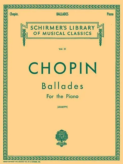 Cover: 9780634069987 | Ballades | Schirmer Library of Classics Volume 31 Piano Solo | Joseffy
