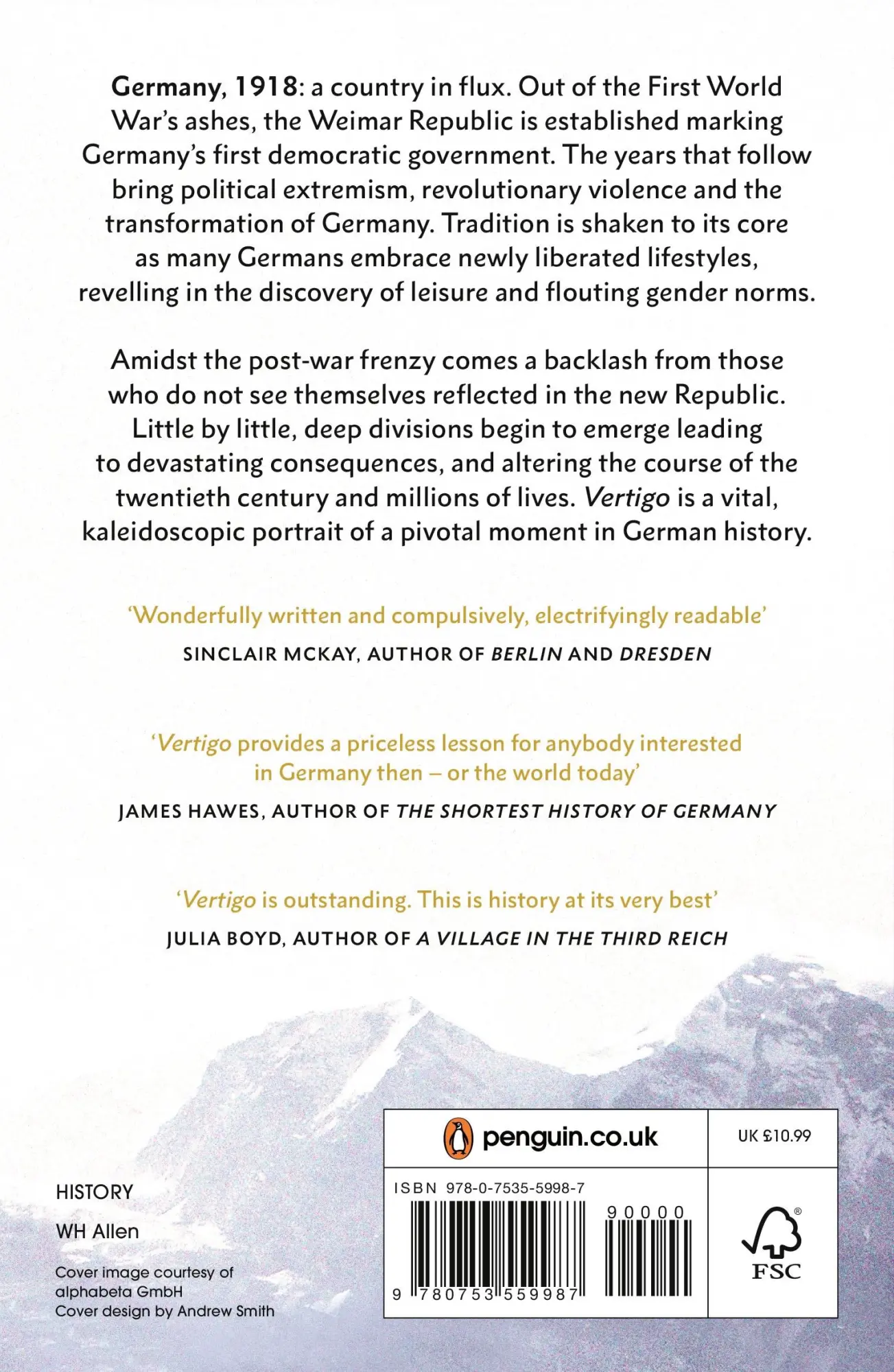 Rückseite: 9780753559987 | Vertigo | The Rise and Fall of Weimar Germany | Harald Jähner | Buch