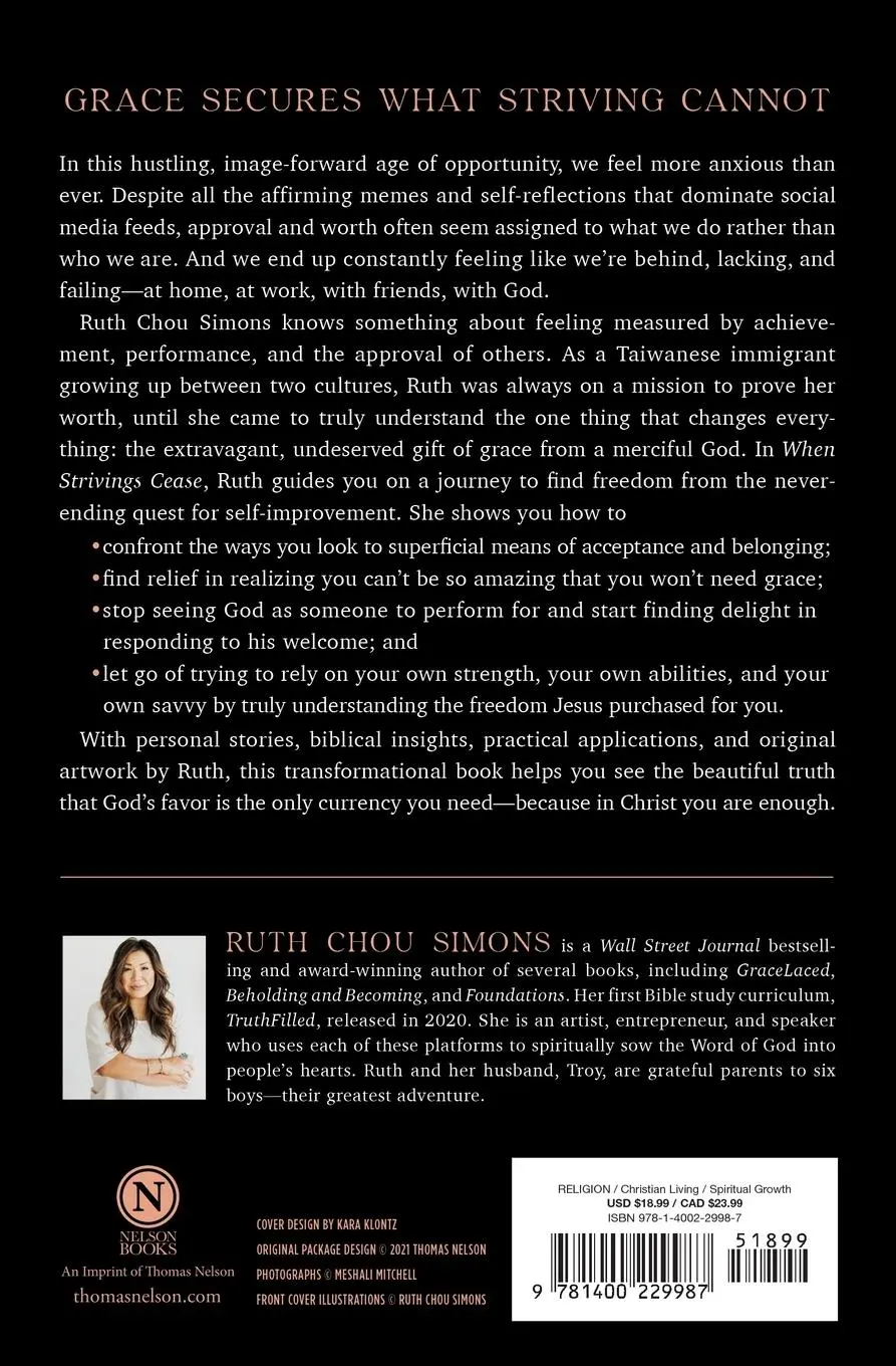 Rückseite: 9781400229987 | When Strivings Cease | Ruth Chou Simons | Taschenbuch | Englisch