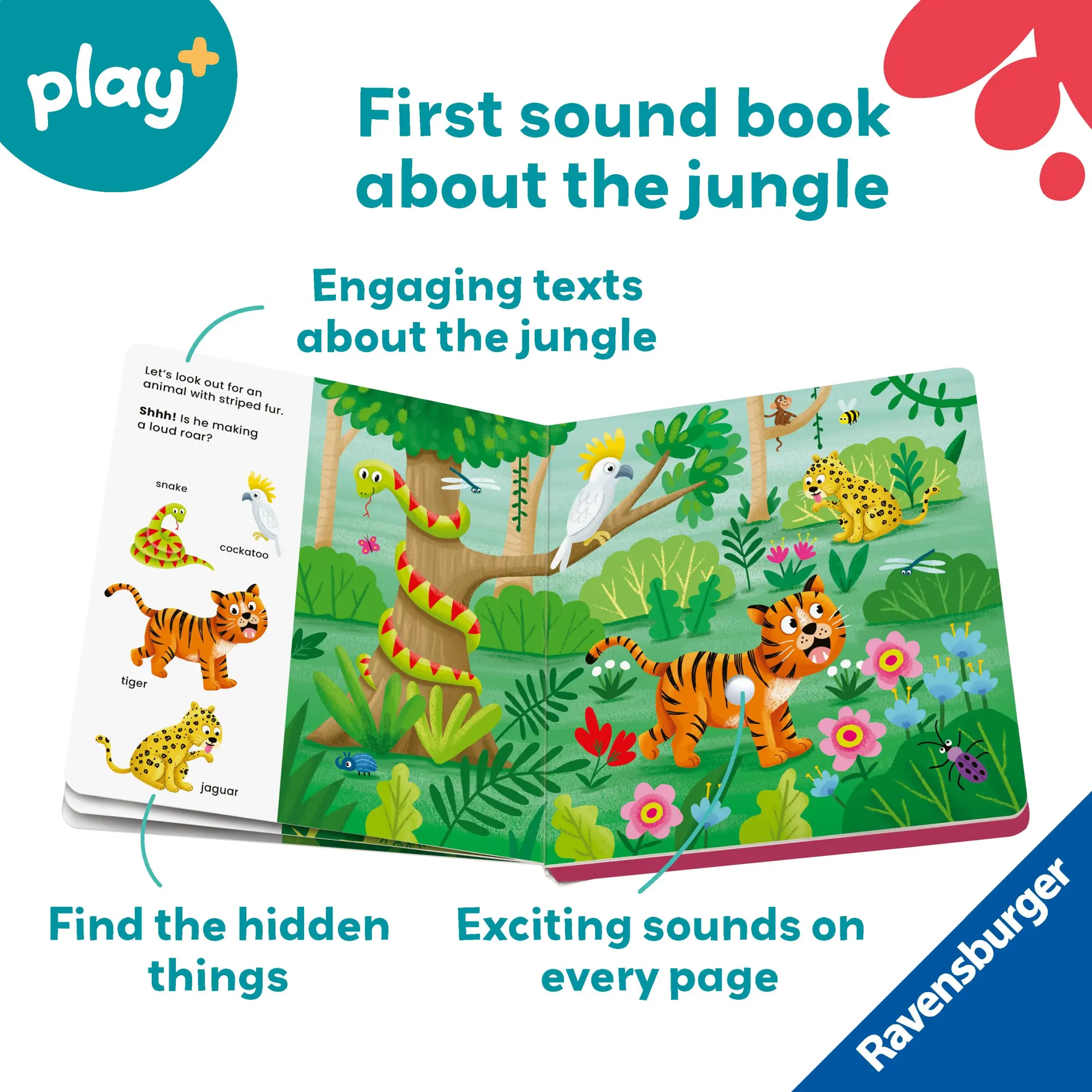 Bild: 9783380970088 | Play+ Shh ... Who's there? Jungle Animals | Dynamo Limited | Buch