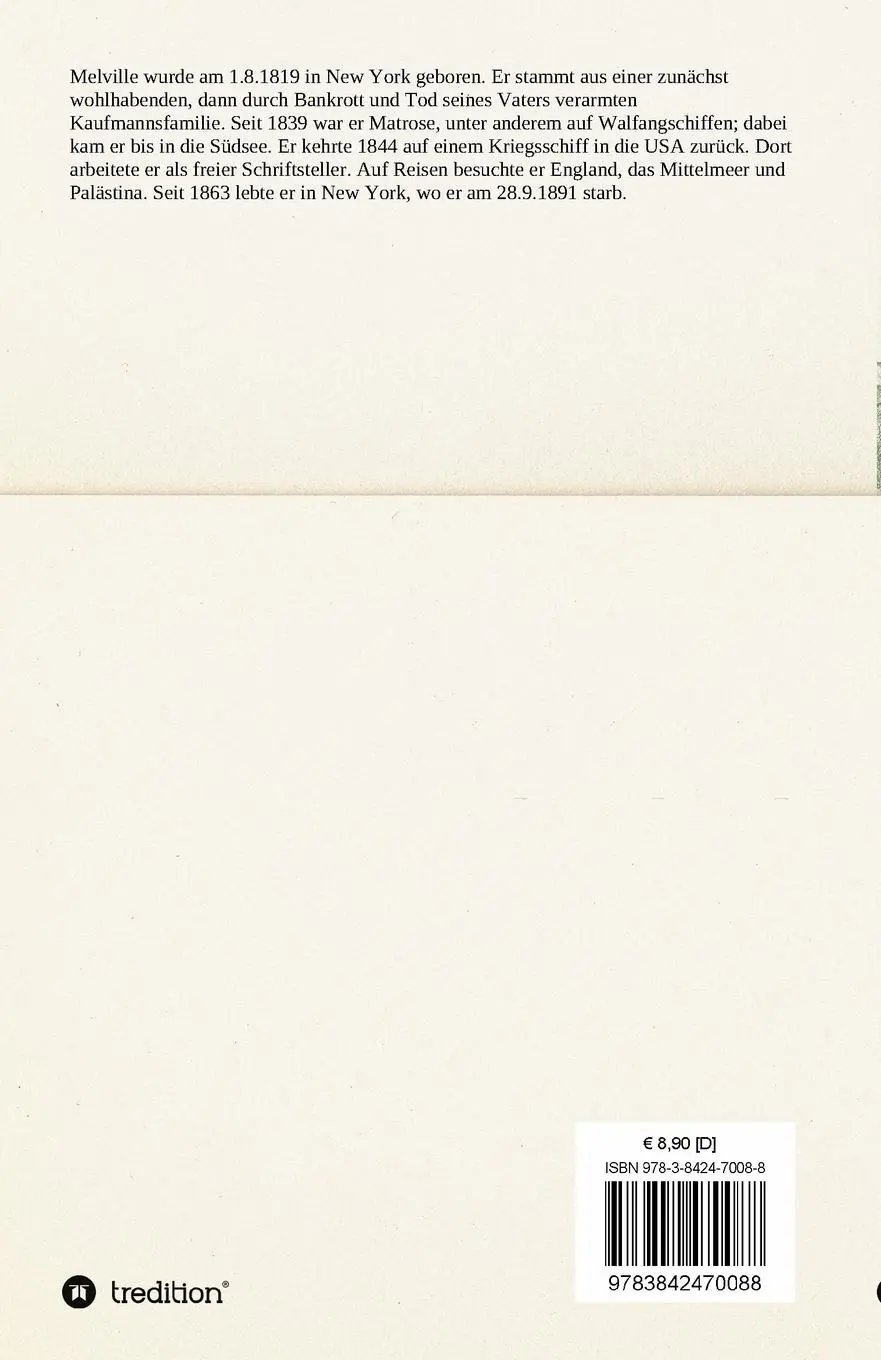Rückseite: 9783842470088 | Die Encantadas | Herman Melville | Taschenbuch | 80 S. | Deutsch
