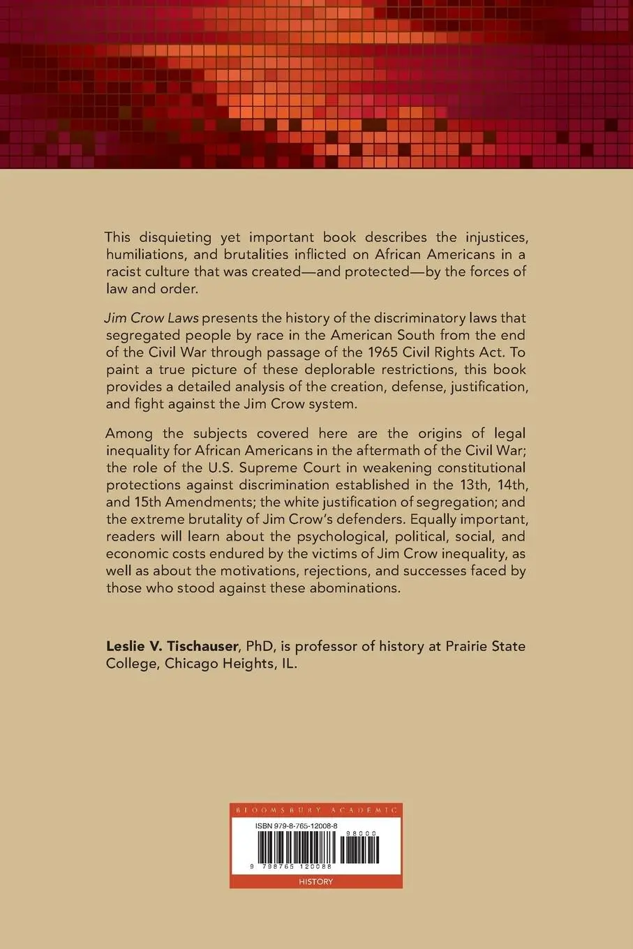 Rückseite: 9798765120088 | Jim Crow Laws | Leslie V. Tischauser | Taschenbuch | Englisch | 2024