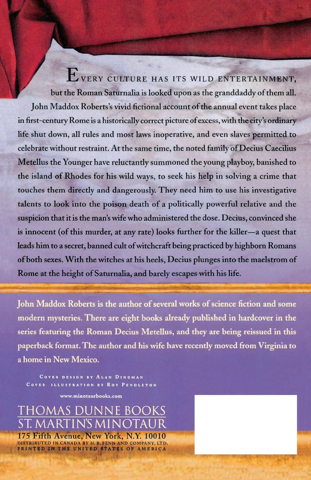 Rückseite: 9780312320188 | Spqr V | Saturnalia | John Maddox Roberts | Taschenbuch | Englisch