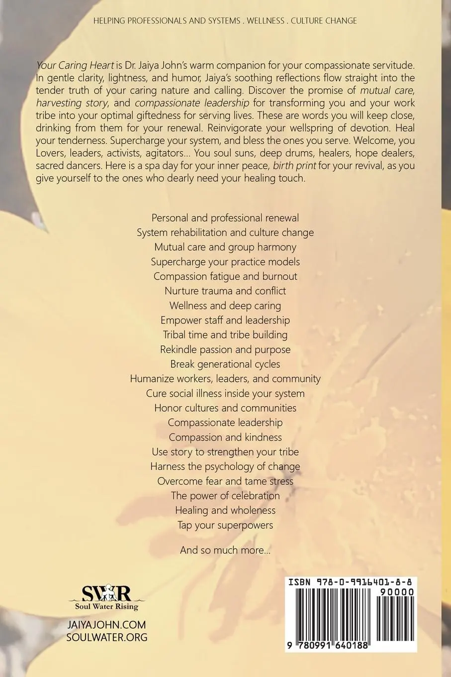 Rückseite: 9780991640188 | Your Caring Heart | Renewal for Helping Professionals and Systems
