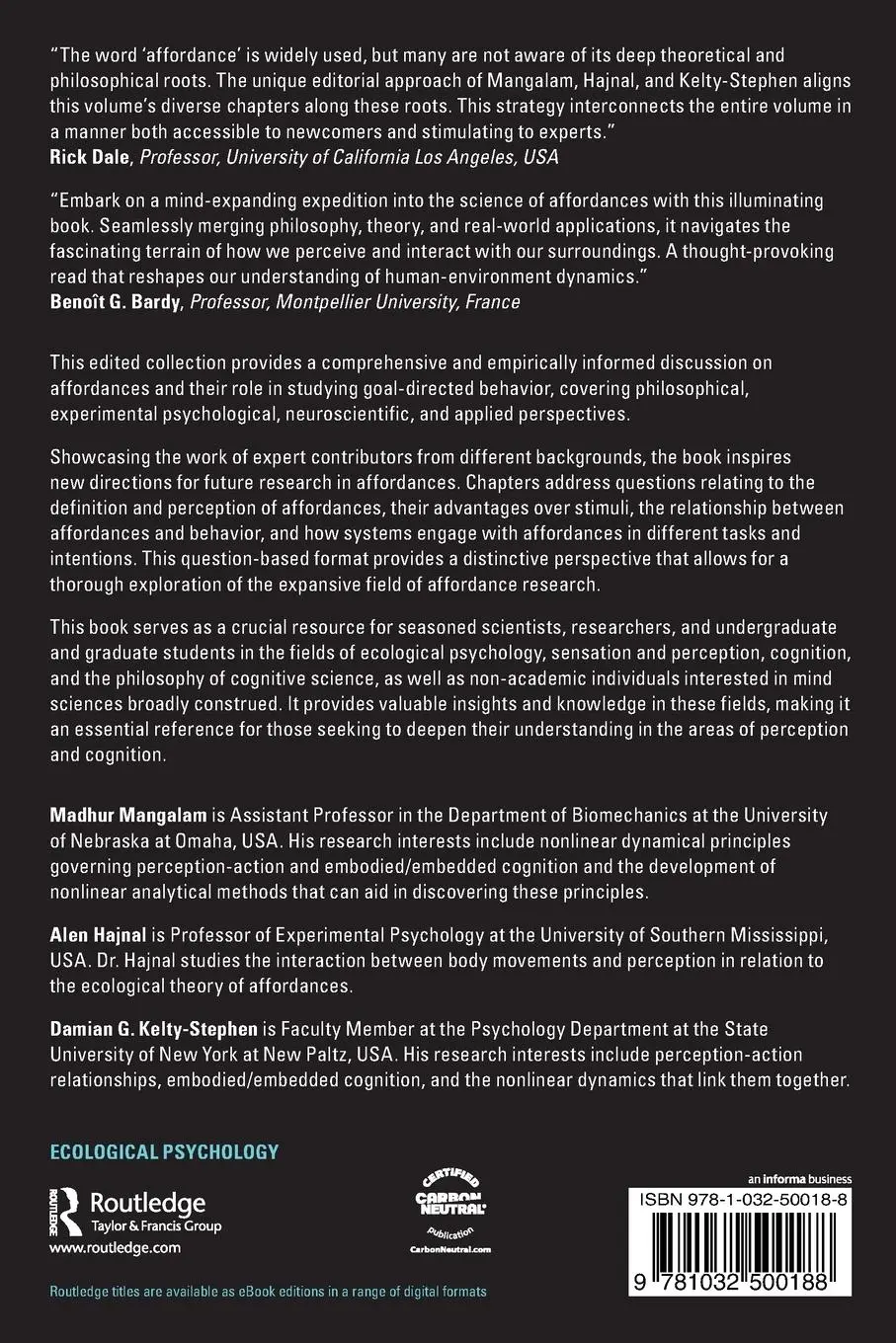 Rückseite: 9781032500188 | The Modern Legacy of Gibson's Affordances for the Sciences of...