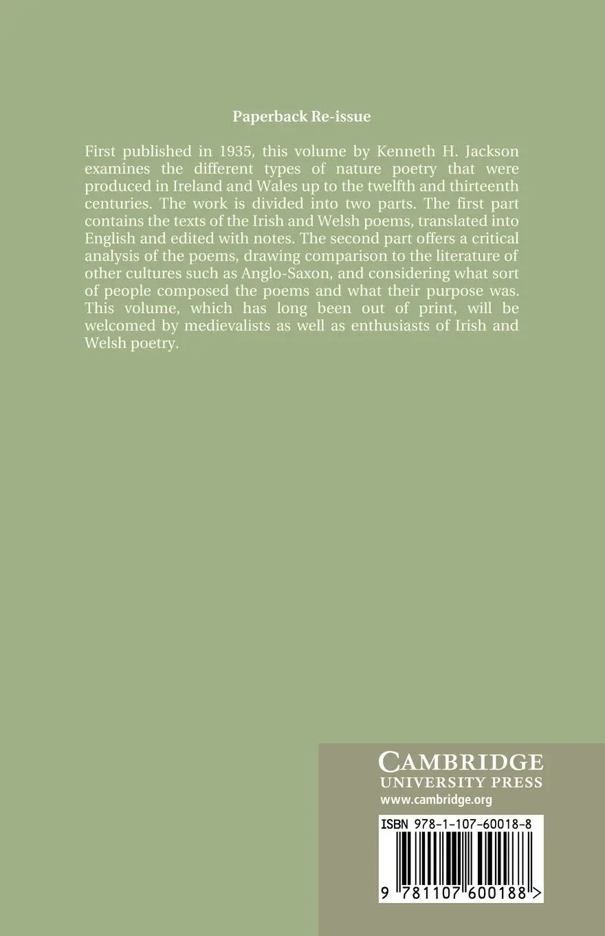 Rückseite: 9781107600188 | Studies in Early Celtic Nature Poetry | Kenneth Jackson | Taschenbuch