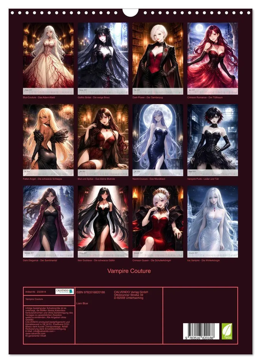 Bild: 9783516820188 | Vampire Couture (Wandkalender 2027 DIN A3 hoch), CALVENDO...