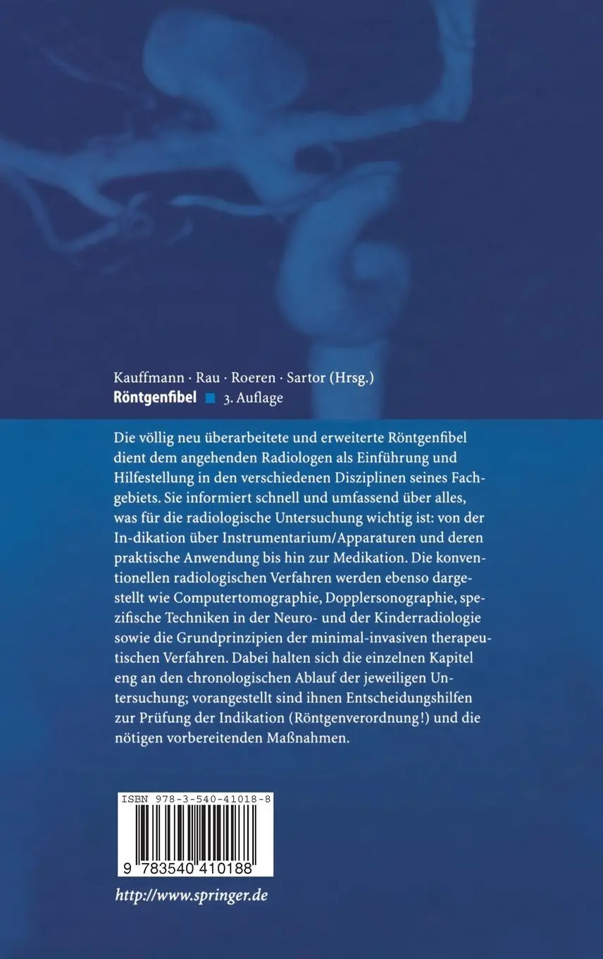 Rückseite: 9783540410188 | Röntgenfibel | G. W. Kauffmann (u. a.) | Buch | xx | Deutsch | 2001