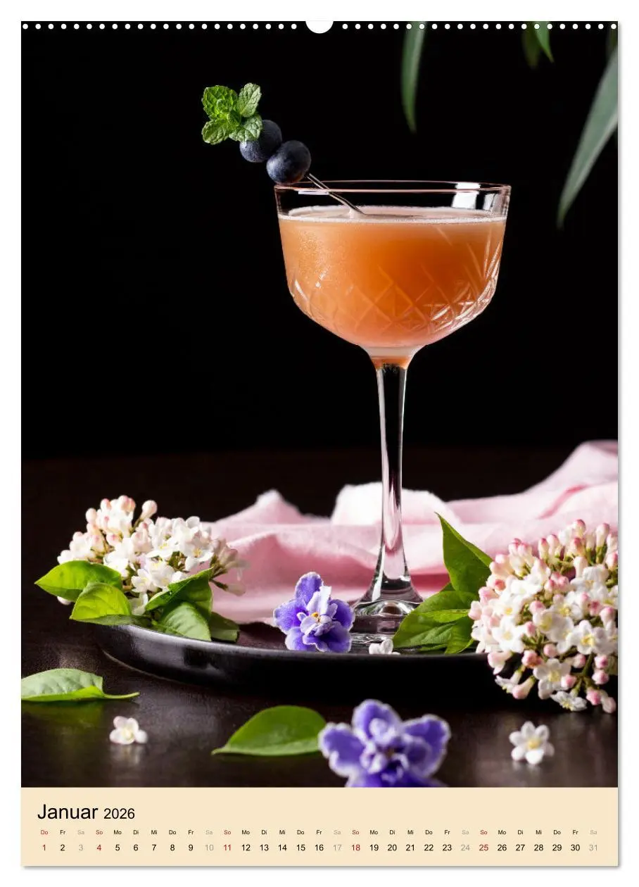 Bild: 9783516360288 | Cocktails mit Blumen und Pflanzen (Wandkalender 2026 DIN A2 hoch),...