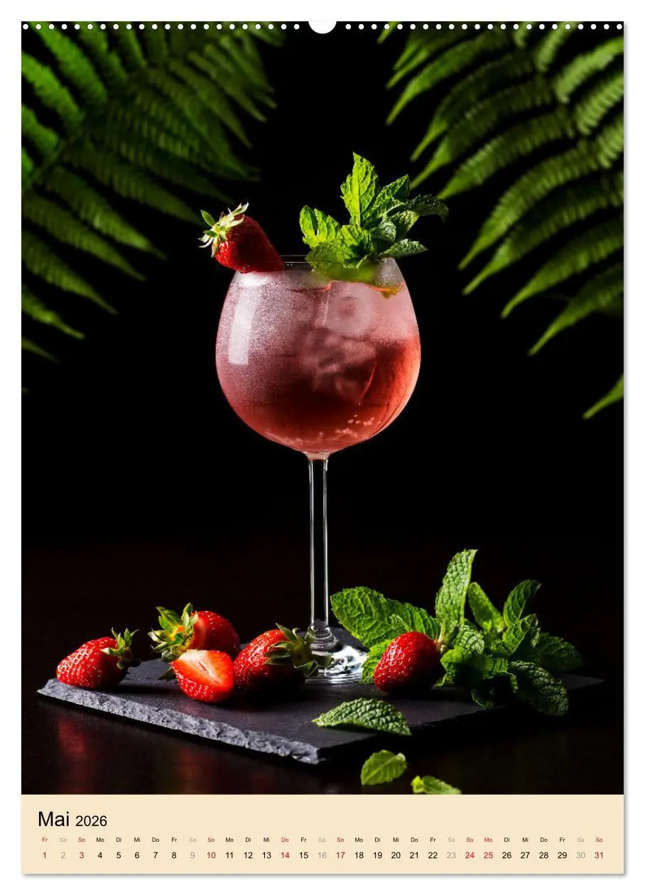 Bild: 9783516360288 | Cocktails mit Blumen und Pflanzen (Wandkalender 2026 DIN A2 hoch),...